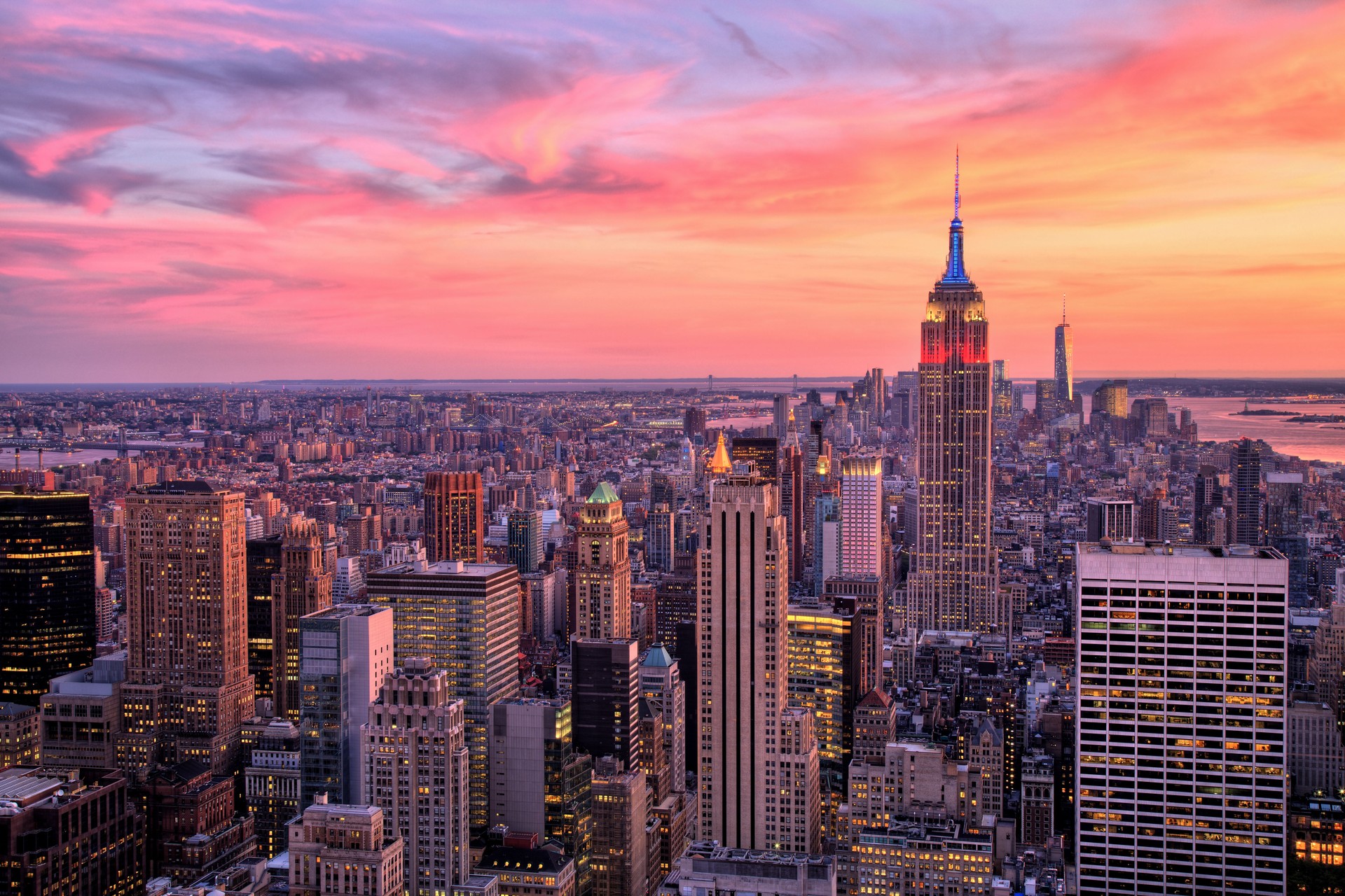 New York City Midtown with Empire State Building at Sunset